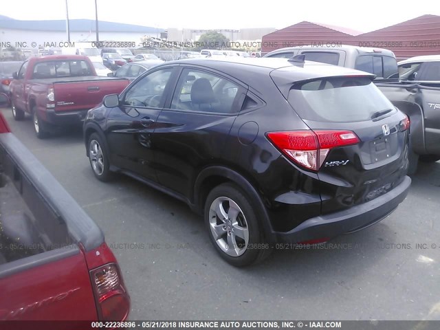 3CZRU5G32GM711239 - 2016 HONDA HR-V LX BLACK photo 3