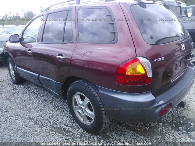 KM8SC13E34U595093 - 2004 HYUNDAI SANTA FE GLS/LX MAROON photo 3