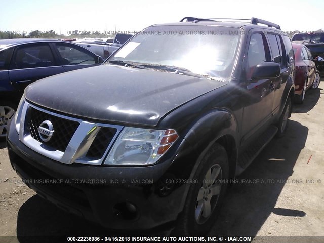 5N1AR18U88C600178 - 2008 NISSAN PATHFINDER S/LE/SE BLACK photo 2