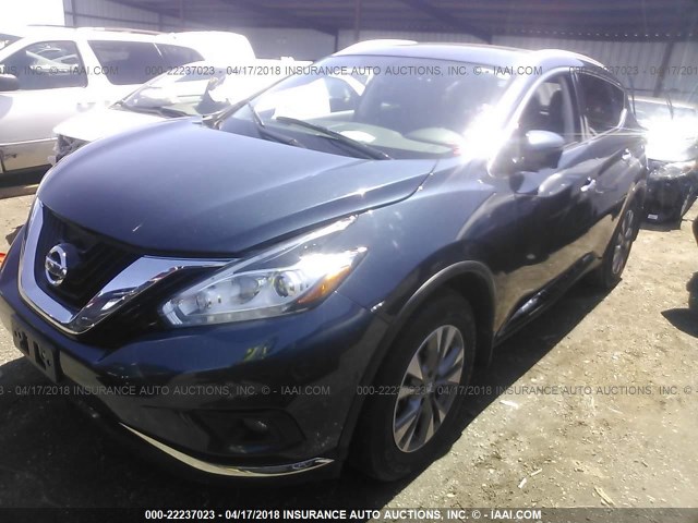 5N1AZ2MHXFN290115 - 2015 NISSAN MURANO S/SL/SV/PLATINUM BLUE photo 2