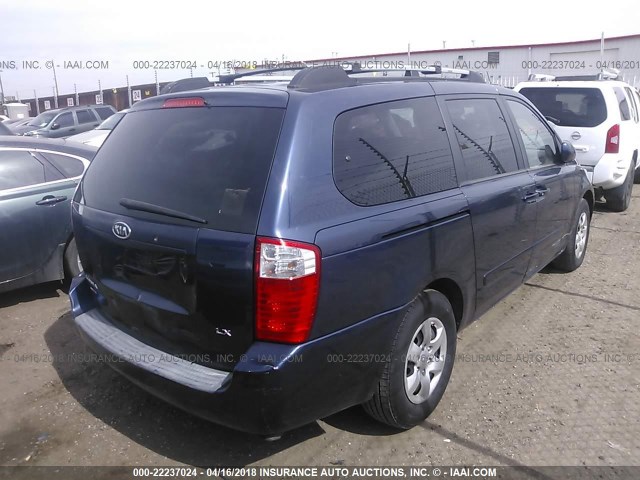 KNDMB233486225821 - 2008 KIA SEDONA EX/LX BLUE photo 4