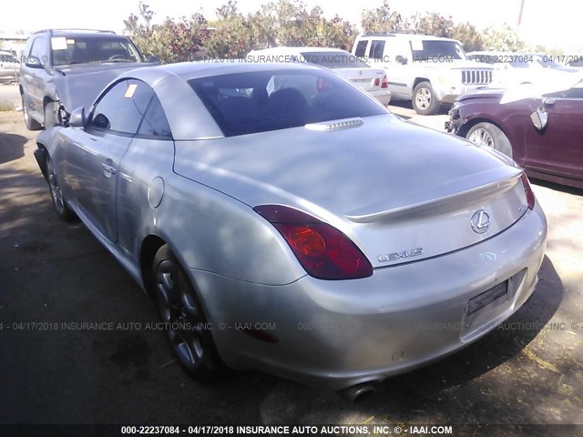 JTHFN48Y820019541 - 2002 LEXUS SC 430 SILVER photo 3