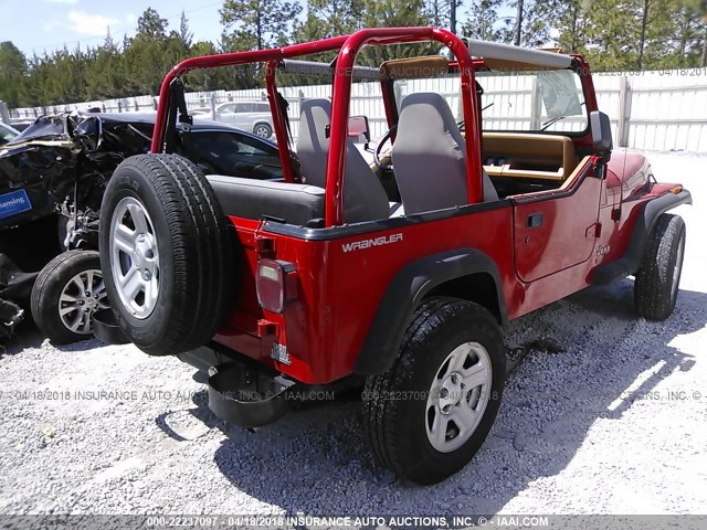 1J4FY29S8RP418310 - 1994 JEEP WRANGLER / YJ SE RED photo 4