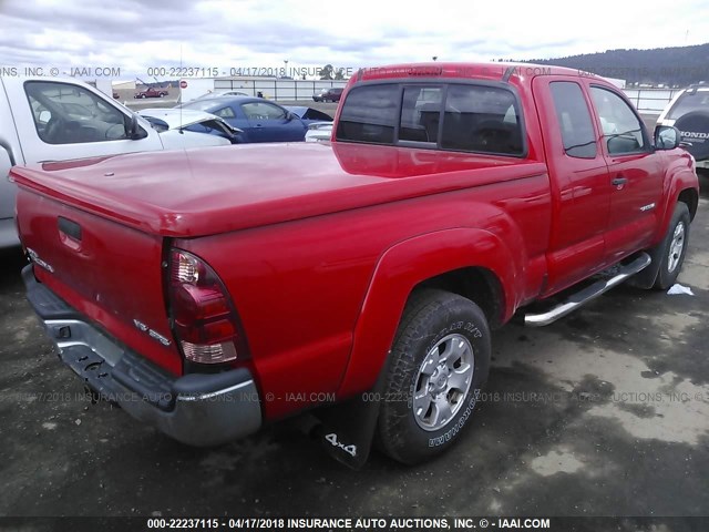 5TEUU42N67Z327471 - 2007 TOYOTA TACOMA ACCESS CAB RED photo 4