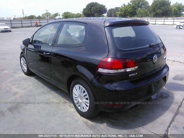 WVWBA7AJ3AW415821 - 2010 VOLKSWAGEN GOLF BLACK photo 3