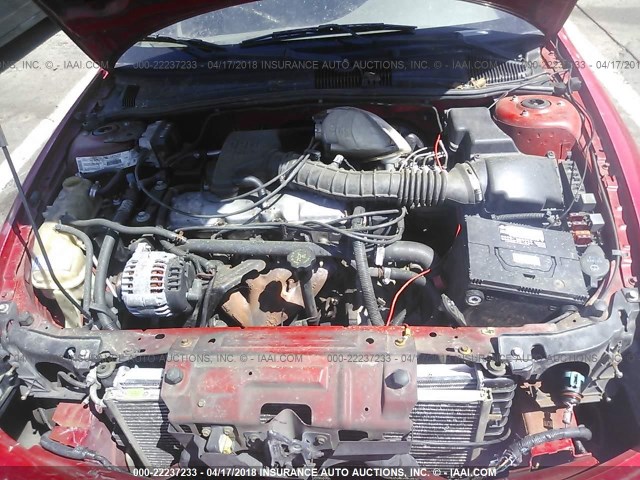 1G1JF524617233852 - 2001 CHEVROLET CAVALIER LS RED photo 10