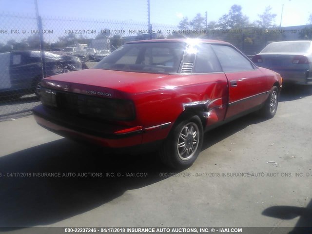 JT2ST66C6H7150114 - 1987 TOYOTA CELICA ST RED photo 4