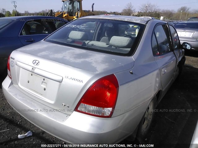 KMHDN45D92U313304 - 2002 HYUNDAI ELANTRA GLS/GT SILVER photo 4