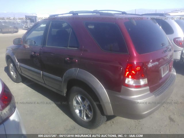 KNDJD733555485303 - 2005 KIA SORENTO EX/LX BURGUNDY photo 3