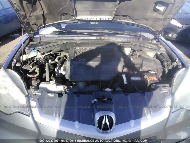 5J8TB18268A003706 - 2008 ACURA RDX GRAY photo 10