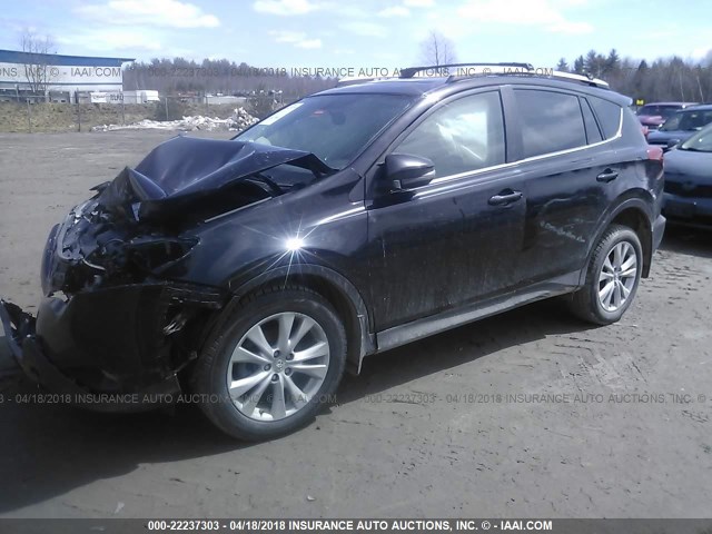 2T3DFREV5DW063394 - 2013 TOYOTA RAV4 LIMITED BLACK photo 2