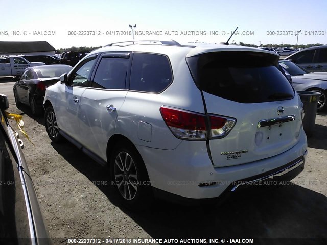 5N1AR2MN4EC601733 - 2014 NISSAN PATHFINDER S/SV/SL/PLATINUM WHITE photo 3