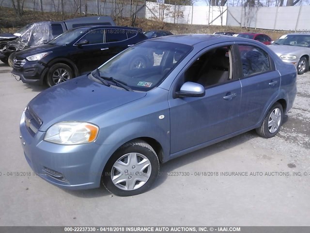 KL1TD56698B060442 - 2008 CHEVROLET AVEO LS BLUE photo 2