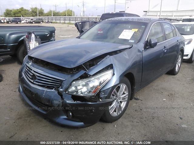 JN1CV6AR3AM460216 - 2010 INFINITI G37 Light Blue photo 2