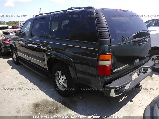 3GNEC16Z62G186349 - 2002 CHEVROLET SUBURBAN C1500 BLACK photo 3