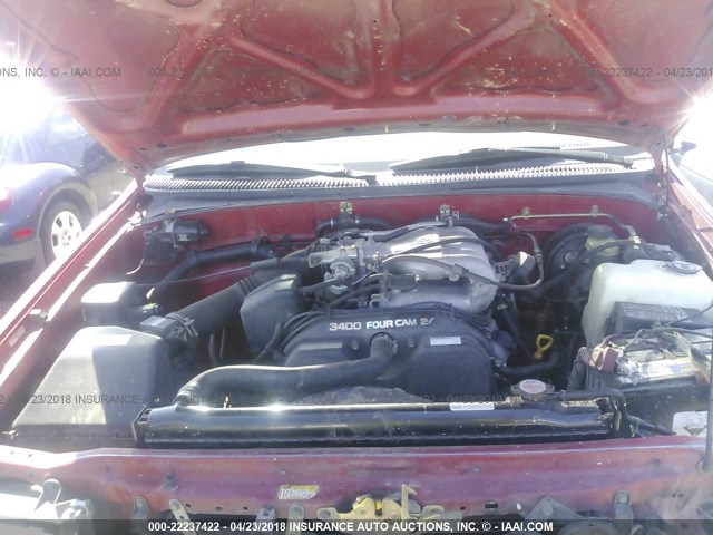 JT4VD22F9S0011203 - 1995 TOYOTA T100 XTRACAB SR5 MAROON photo 10