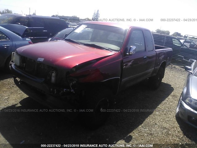 JT4VD22F9S0011203 - 1995 TOYOTA T100 XTRACAB SR5 MAROON photo 2