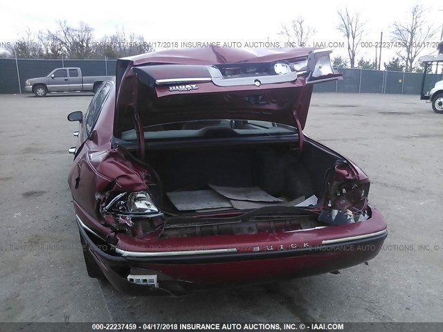 1G4HP52KXWH441036 - 1998 BUICK LESABRE CUSTOM MAROON photo 6