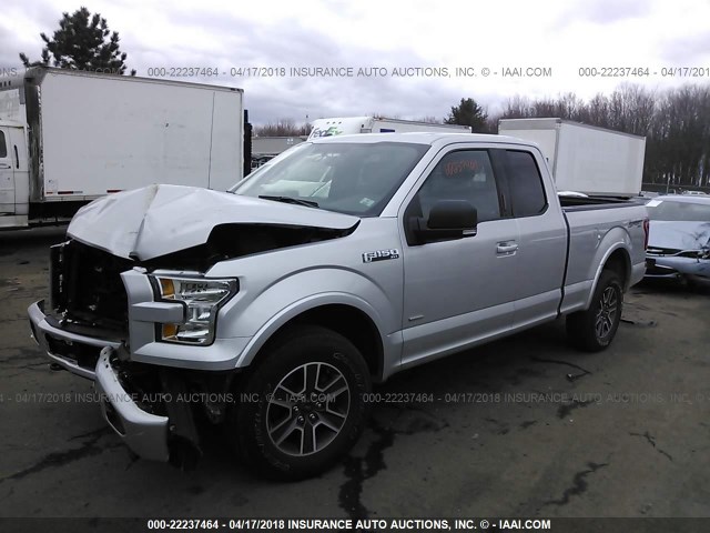 1FTFX1EGXGFB89734 - 2016 FORD F150 SUPER CAB SILVER photo 2