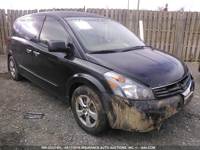 5N1BV28U08N118444 - 2008 NISSAN QUEST S/SE/SL BLACK photo 1