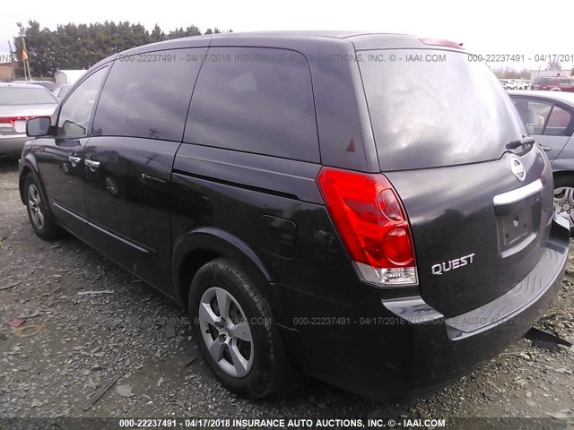 5N1BV28U08N118444 - 2008 NISSAN QUEST S/SE/SL BLACK photo 3