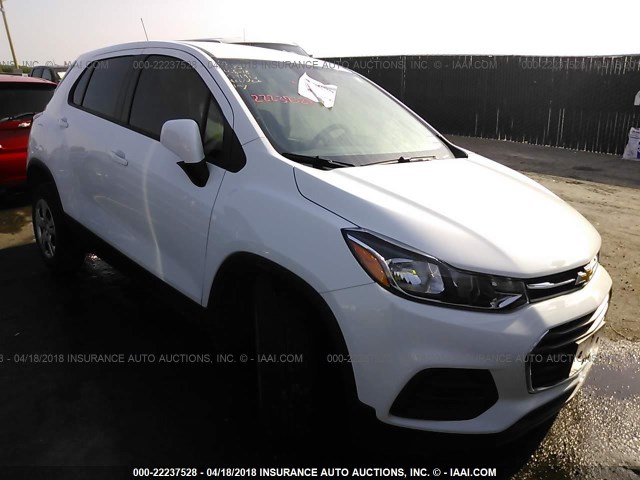 KL7CJKSB0HB145329 - 2017 CHEVROLET TRAX LS WHITE photo 1