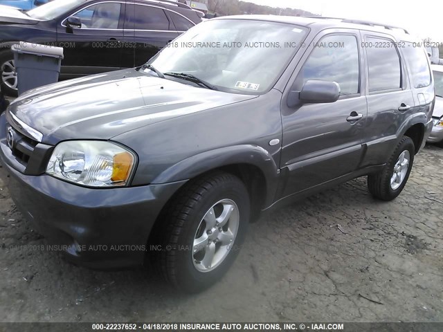 4F2YZ96145KM35516 - 2005 MAZDA TRIBUTE S GRAY photo 2