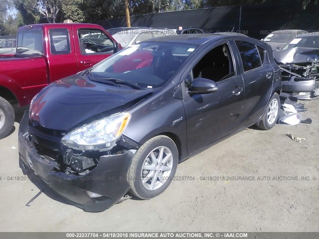 JTDKDTB32E1062278 - 2014 TOYOTA PRIUS C GRAY photo 2