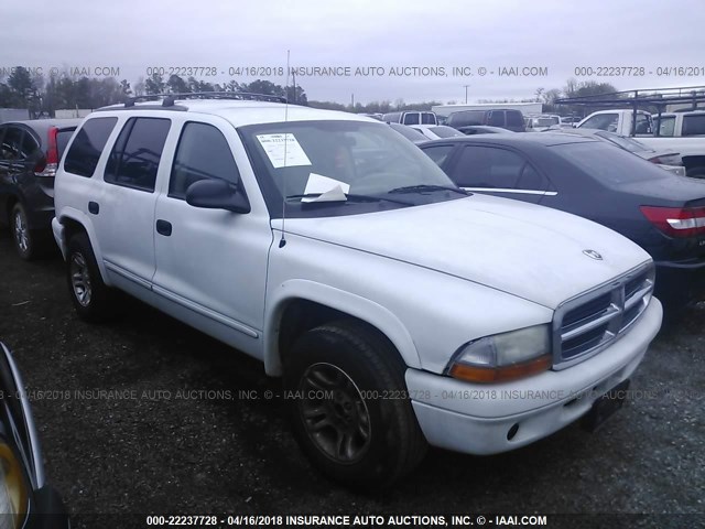 1D4HR48N23F628520 - 2003 DODGE DURANGO SLT WHITE photo 1