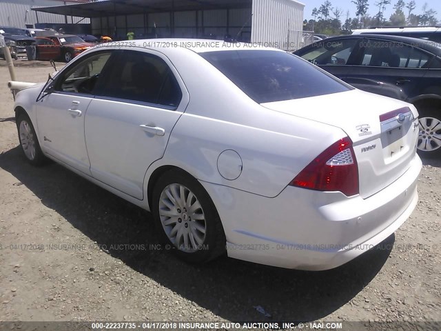 3FADP0L36AR303682 - 2010 FORD FUSION HYBRID WHITE photo 3