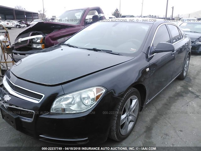 1G1ZH57B184251398 - 2008 CHEVROLET MALIBU 1LT BLACK photo 2