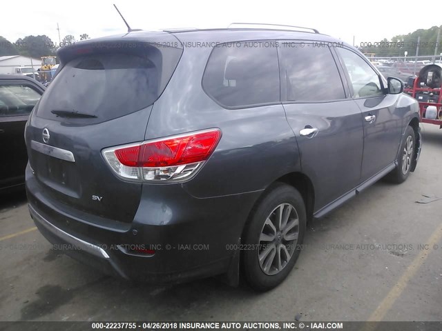 5N1AR2MN0DC612713 - 2013 NISSAN PATHFINDER S/SV/SL/PLATINUM 灰色 照片 4