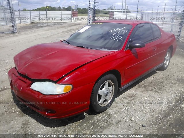 2G1WW12EX49436012 - 2004 CHEVROLET MONTE CARLO LS RED photo 2