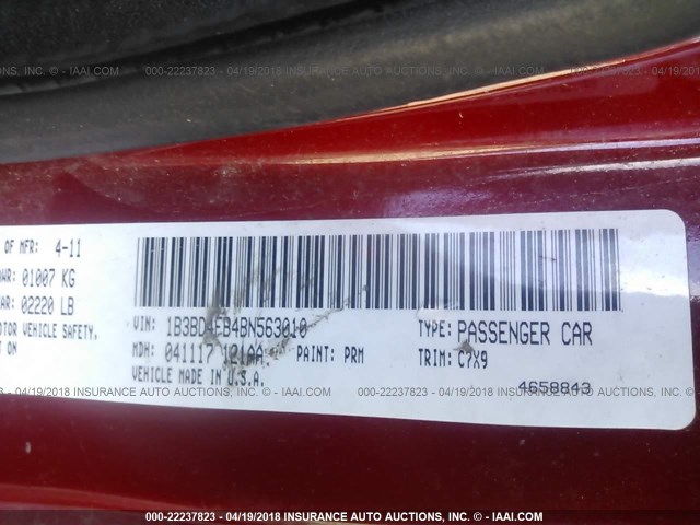 1B3BD4FB4BN563010 - 2011 DODGE AVENGER EXPRESS RED photo 9