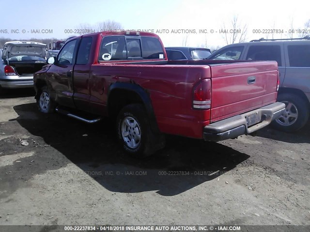 1B7GG22X81S181869 - 2001 DODGE DAKOTA RED photo 3