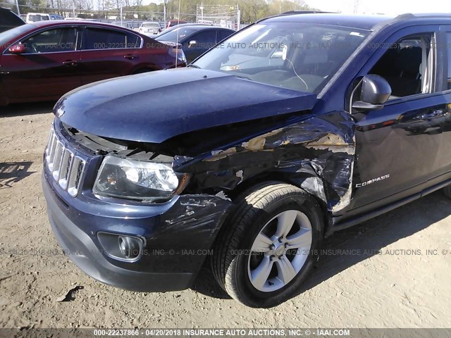 1C4NJCBB5FD210257 - 2015 JEEP COMPASS SPORT Dark Blue photo 6