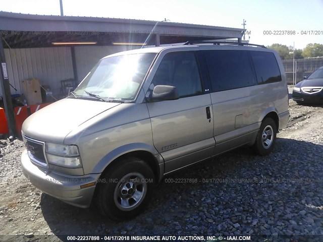 1GKDM19W71B517373 - 2001 GMC SAFARI XT GRAY photo 2