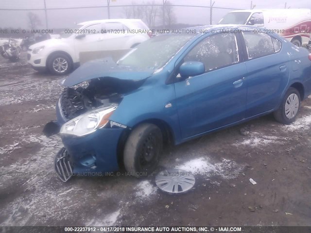 ML32F3FJ1HHF19344 - 2017 MITSUBISHI MIRAGE G4 ES ლურჯი ფოტო 2