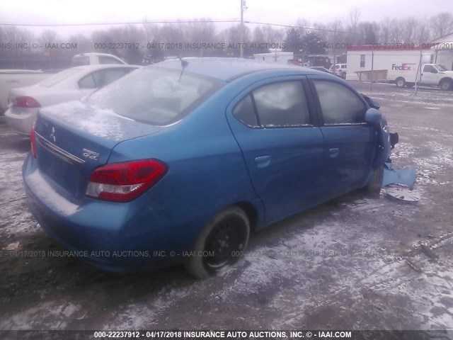 ML32F3FJ1HHF19344 - 2017 MITSUBISHI MIRAGE G4 ES ლურჯი ფოტო 4