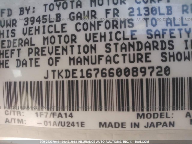 JTKDE167660089720 - 2006 TOYOTA SCION TC 银色 照片 9