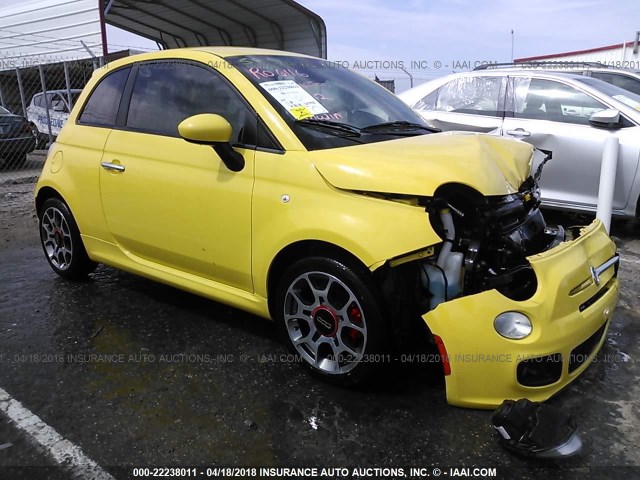 3C3CFFBR2DT539081 - 2013 FIAT 500 SPORT YELLOW photo 1