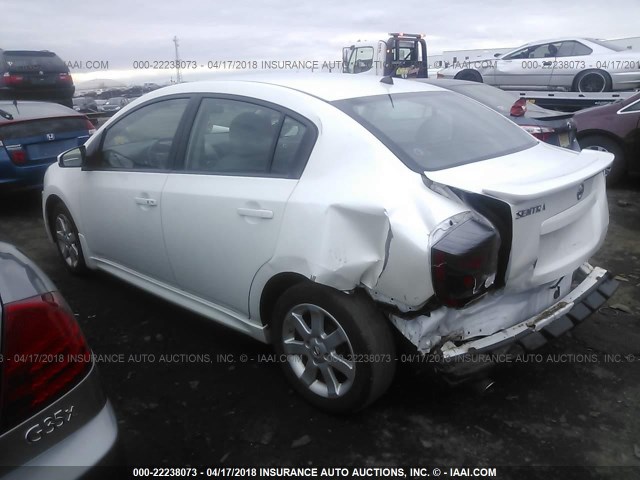 3N1AB6AP4BL636264 - 2011 NISSAN SENTRA 2.0/2.0S/SR/2.0SL WHITE photo 3