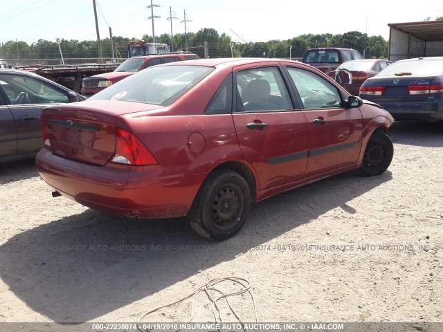 1FAFP33P61W142812 - 2001 FORD FOCUS LX RED photo 4