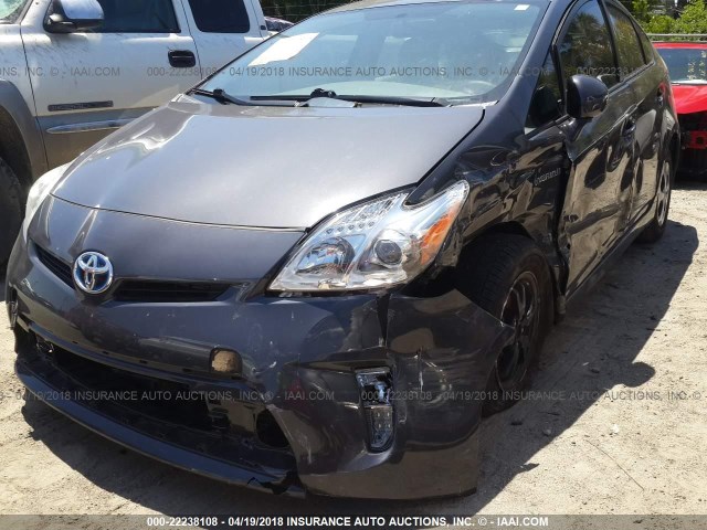 JTDKN3DU7D5700499 - 2013 TOYOTA PRIUS GRAY photo 6