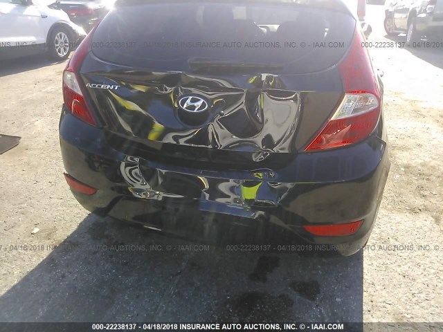 KMHCT5AE6DU140530 - 2013 HYUNDAI ACCENT GLS/GS BLACK photo 6