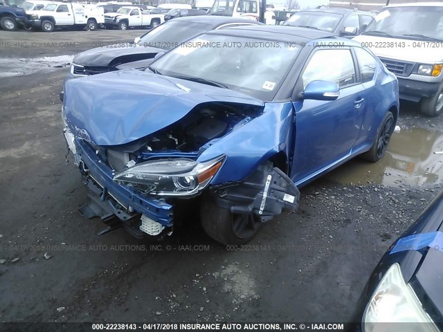 JTKJF5C73FJ000305 - 2015 TOYOTA SCION TC BLUE photo 2