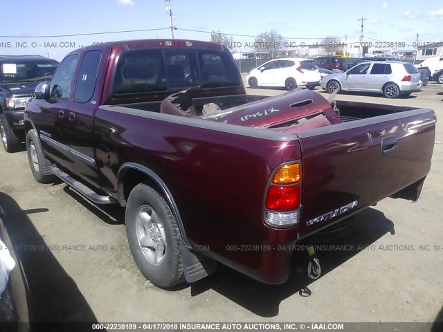 5TBRN34163S433782 - 2003 TOYOTA TUNDRA ACCESS CAB SR5 BURGUNDY photo 3