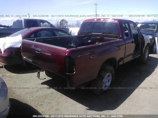 5TBRN34163S433782 - 2003 TOYOTA TUNDRA ACCESS CAB SR5 BURGUNDY photo 4