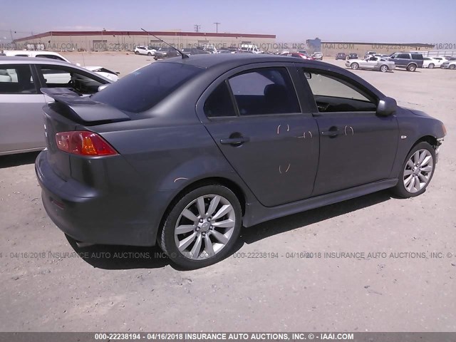 JA3AU86W09U007165 - 2009 MITSUBISHI LANCER GTS GRAY photo 4