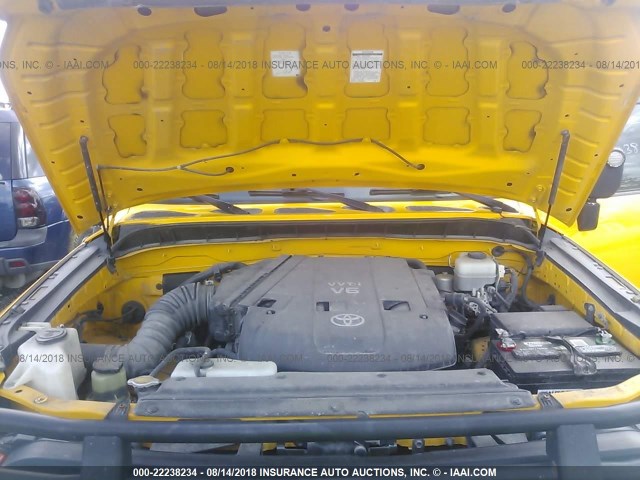 JTEBU11F08K030679 - 2008 TOYOTA FJ CRUISER YELLOW photo 10